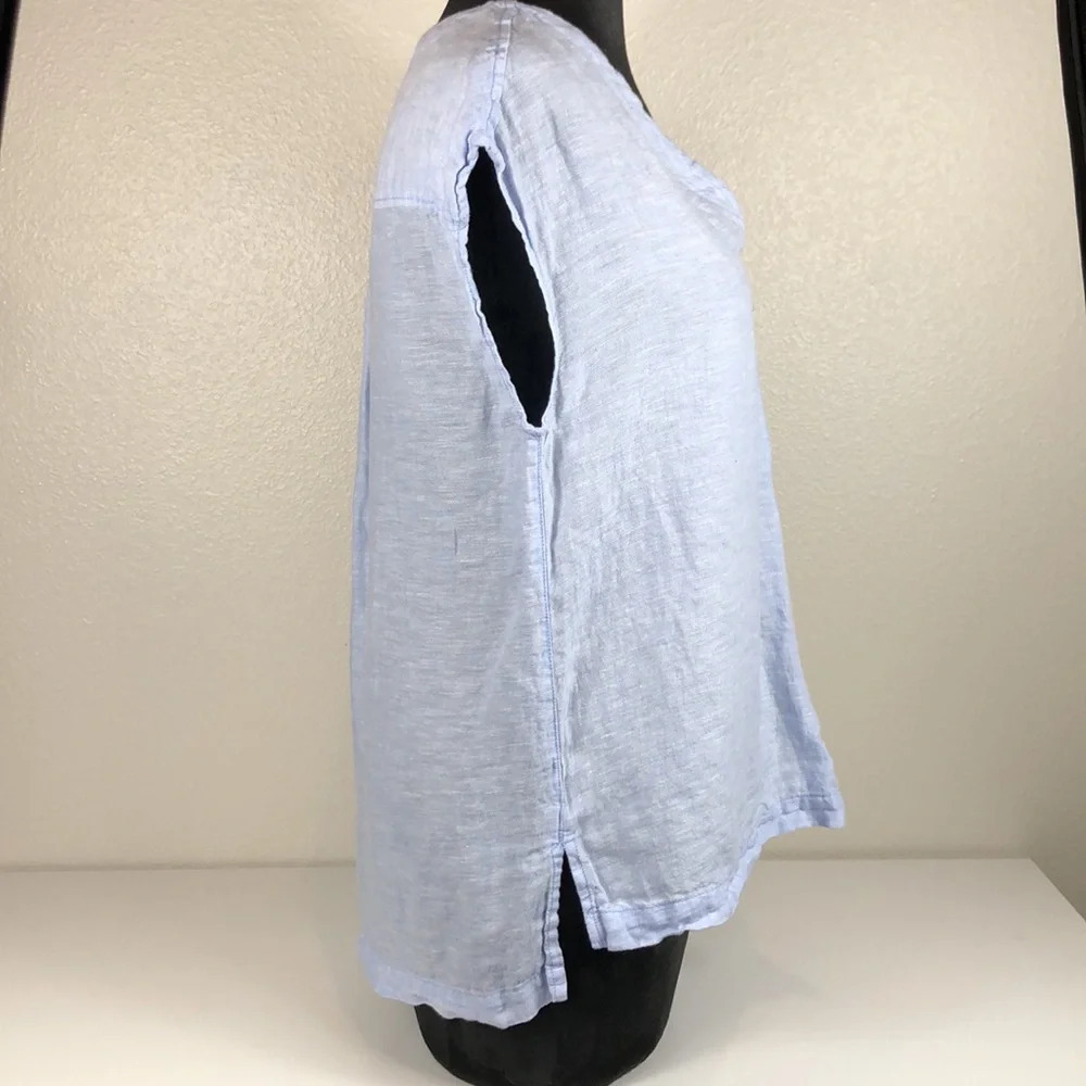 Cynthia Rowley Top Size Small Linen Split Neck Sleeveless Summer Fabric - Picture 7 of 12
